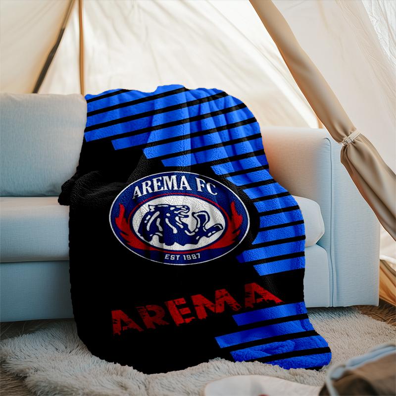 1PC Arema Football club Printed Soft Flannel Blanket Throw for Adult Bedroom Living Room Sofa Camping Travel Fan gifts Christmas Gifts