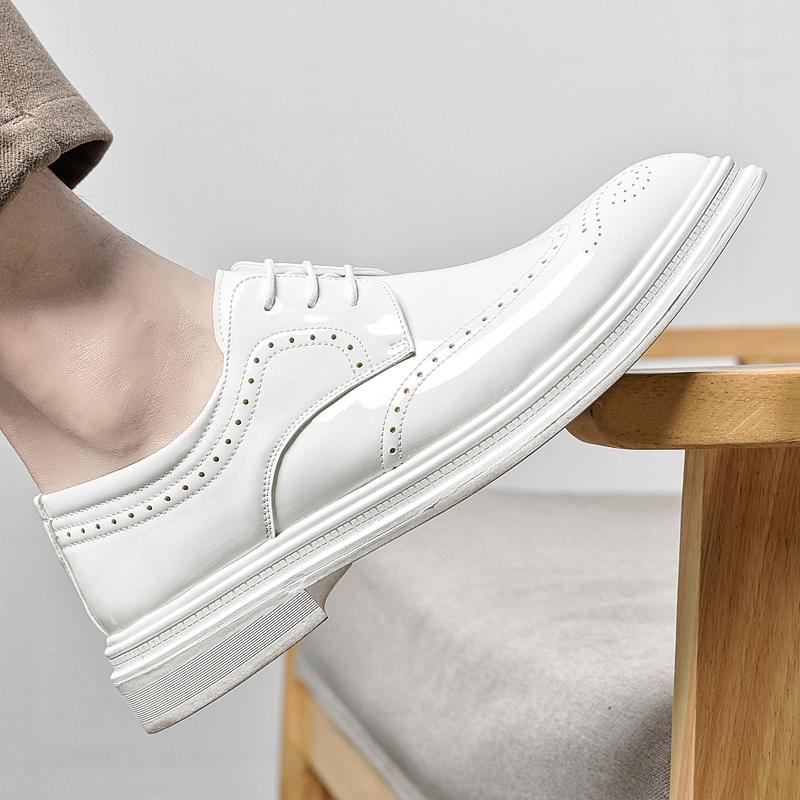 Новые модели Броги Модный дизайнерский стиль Белый Черный Универсальные мужские туфли — фото 4