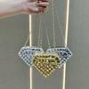 Borsa a Catena Geometrica Mini da Donna alla Moda con Diamanti Scintillanti per l'Uso Quotidiano
