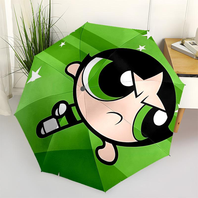 

Powerpuff Girls, Buttercup- Automatic Opening and Closing, 8-rib Structure Portable Umbrella, Suitable for Men and Women in All Seasons - Pe