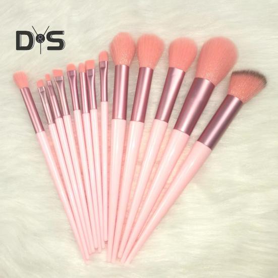 13Pcs/Set Makeup Brush Kit Portable Professional Foundation Loose Powder Blush Eyeshadow Concealer Lip Eyebrow Blending Cosmetic Brush Tools