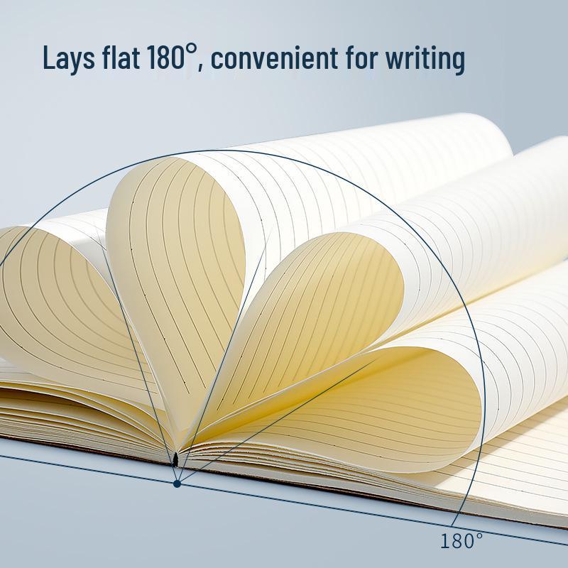 A5 Thickened Soft Cover Lined Notebook - Wireless Glue Bound Wrap-Around for College Students and Classroom Use