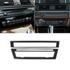 2Pcs Real Carbon Fiber Car Central Aircondition+CD Control Decoration Sticker Cover For BMW F10 5 Series 2011-2017