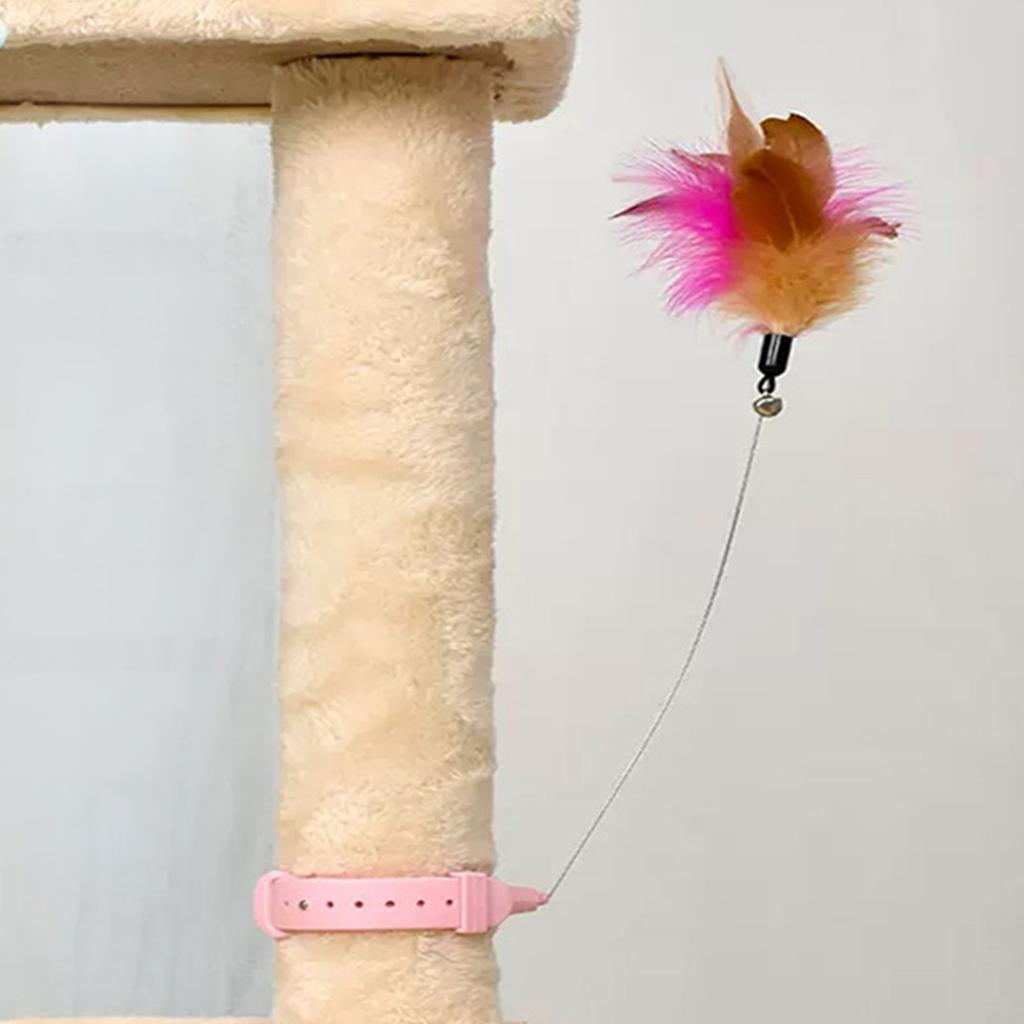 Silicone Collar Cat Teaser, Pet Collar Cat Teaser, Spring Bell Feather Cat Teaser, Cat Toy