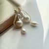 New White Pearl Stud Earrings Big Water Drop Pearl Earrings Big Baroque Design Retro Temperament Generous