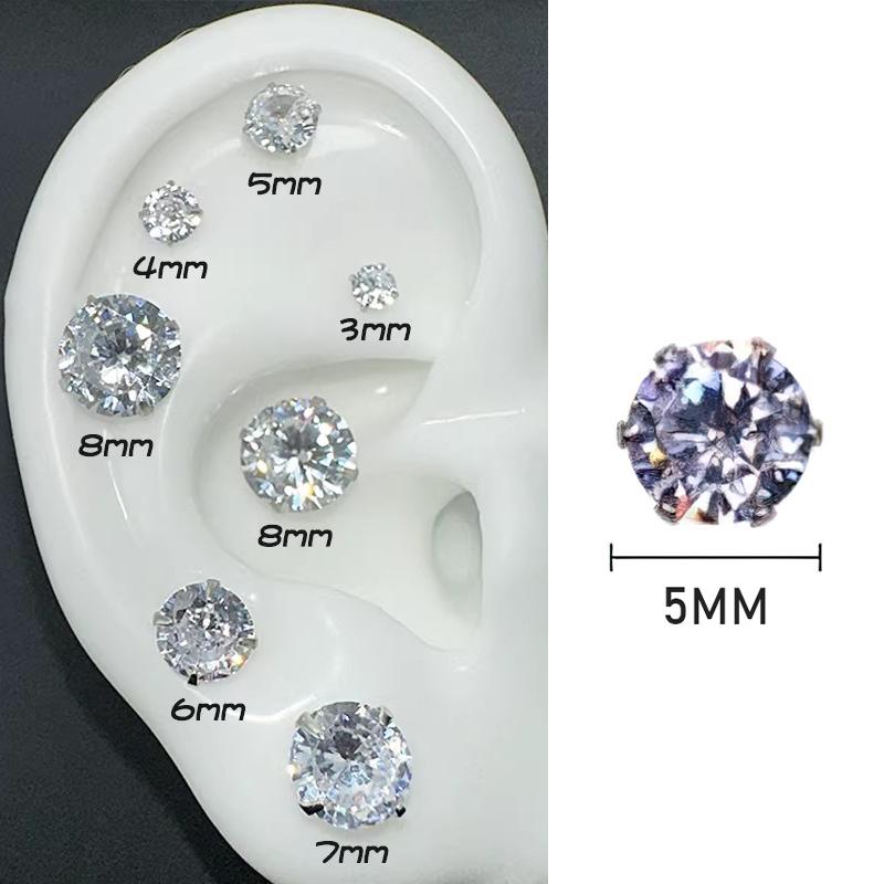 

Punk Style Round Zircon Magnet Earrings Crystal Strong Magnetic Ear Stud Clip Earrings for Men Women Non Piercing Jewelry Gift 1pcs