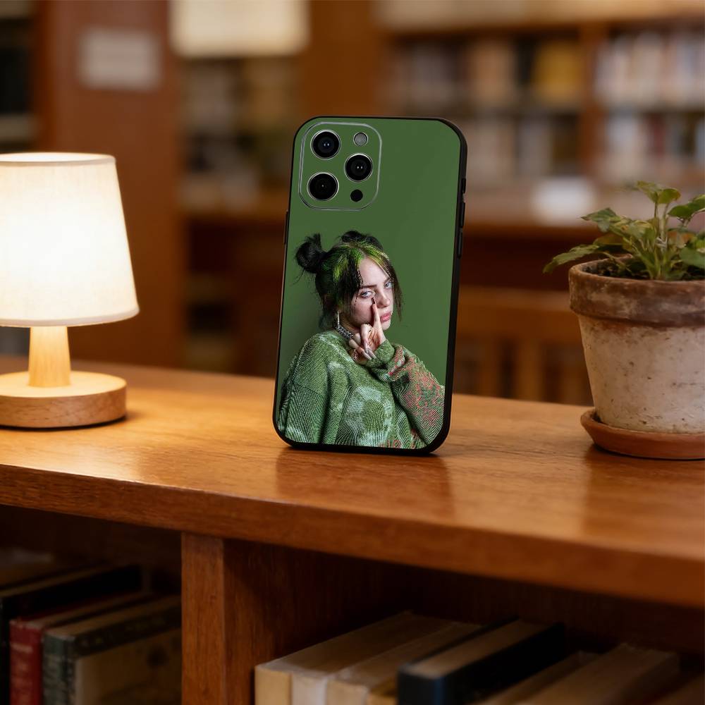 Billie Eilish Phone Case For iPhone 17,16,15,14,13,12,11 Plus,Pro Max,XS,Soft Silicone Black Cover