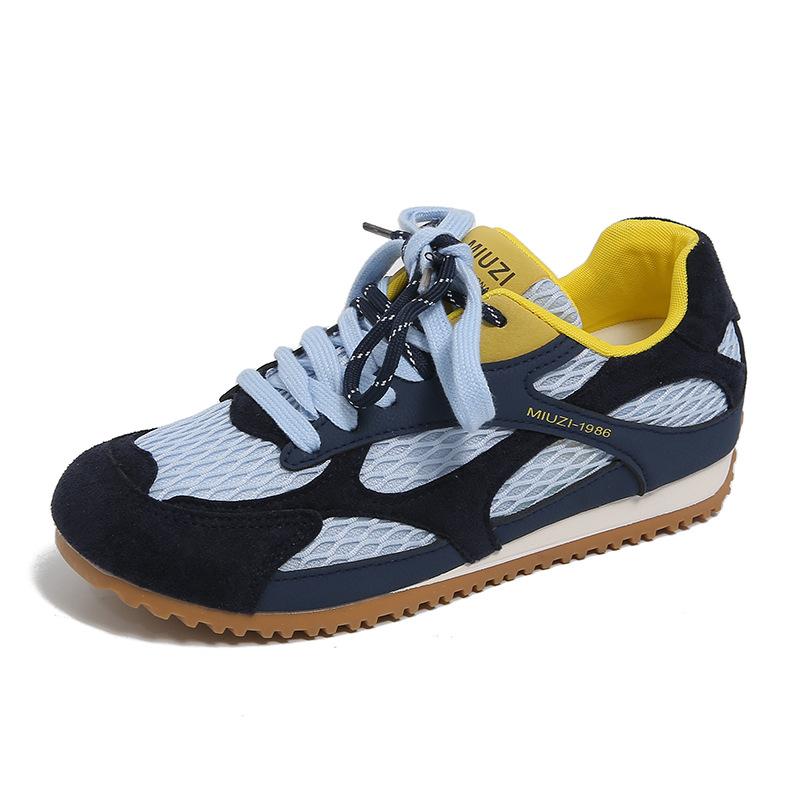 Fashion Mesh Womens Shoes Summer New Breathable Comfortable Casual Shoes Retro Color Matching Sneakers Women Fashion Casual Running Shoe