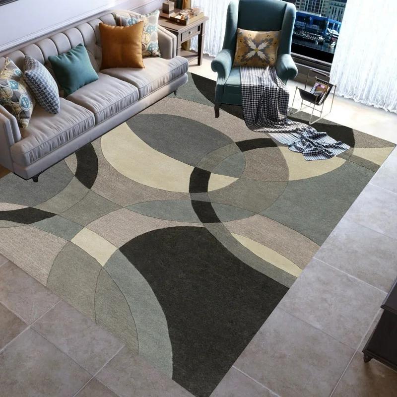Fashionable Stylish Geometric Lines Washable Modern 3D Printing Carpet Mat Living Room Bedroom Toilets Rugs Area Rug