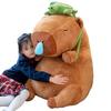 Capybara Plush Doll Soft Stuffed Animal Pillow Comfortable Hugging Toy with Cute Turtle Accessory Cozy Cushion Gift for Kids Adults