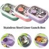 Stainless Steel Compartment Lunch Box, Portable Bento Box for Students & Workers