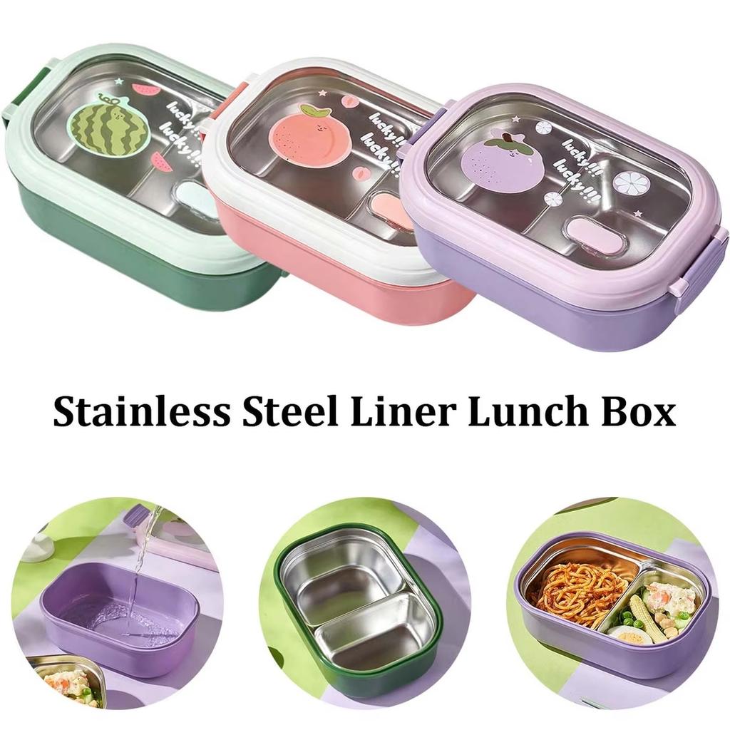 Stainless Steel Compartment Lunch Box, Portable Bento Box for Students & Workers