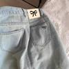 Women's 2024 Summer High-Waisted Slimming A-Line Denim Mini Skirt with Ripped Detail