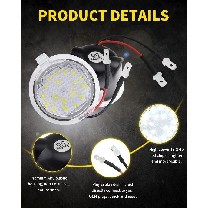 LED Side Mirror Puddle Lights Compatible with Ford F150 Explorer Edge Expedition Flex Taurus X Mirror Signal Lamp Indicator Replacement Accessories,