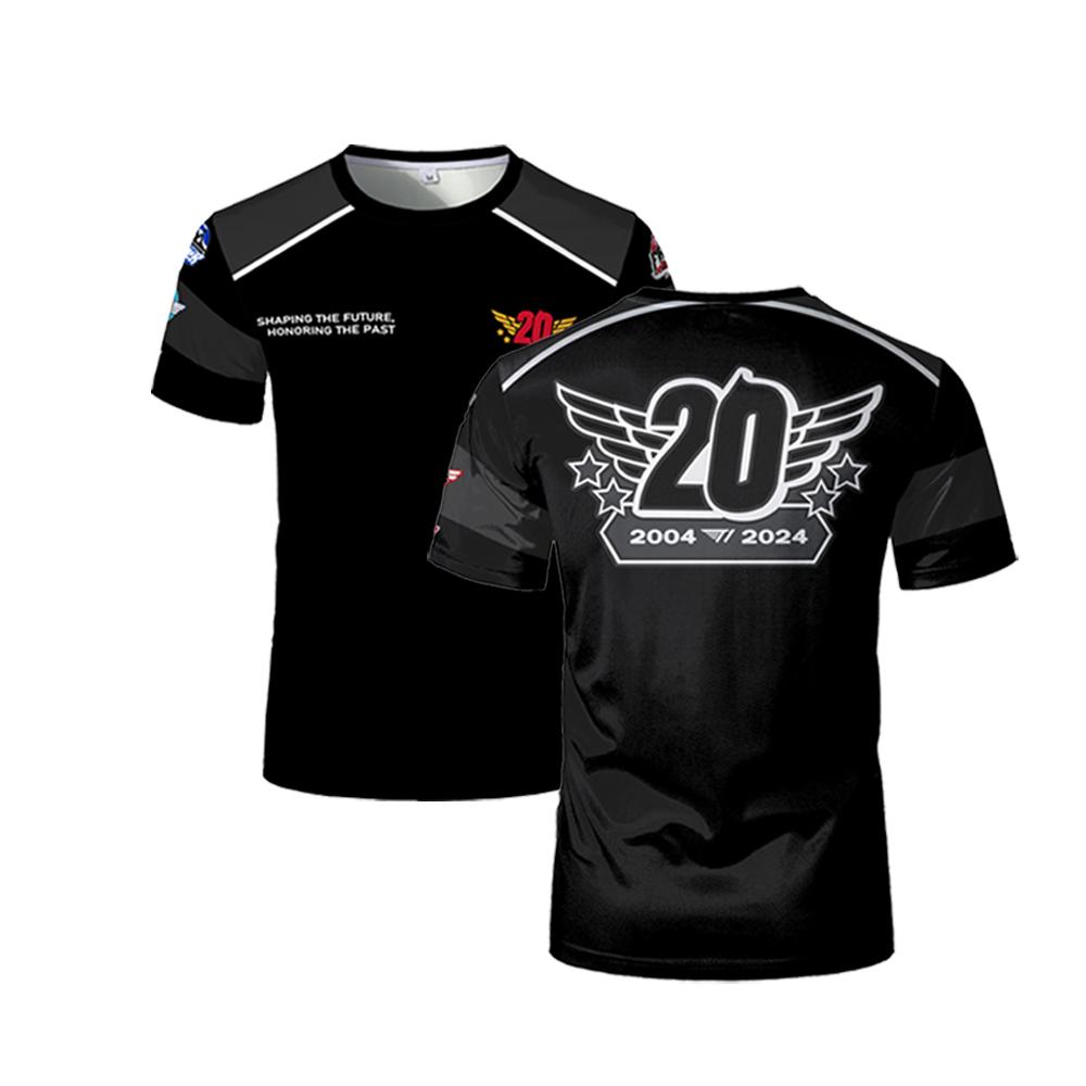 T1 E-sports Club New 20th Anniversary Limited Edition Jersey T-shirts League Of Legends T1 Trendy T Shirt Faker Fan Support Tops