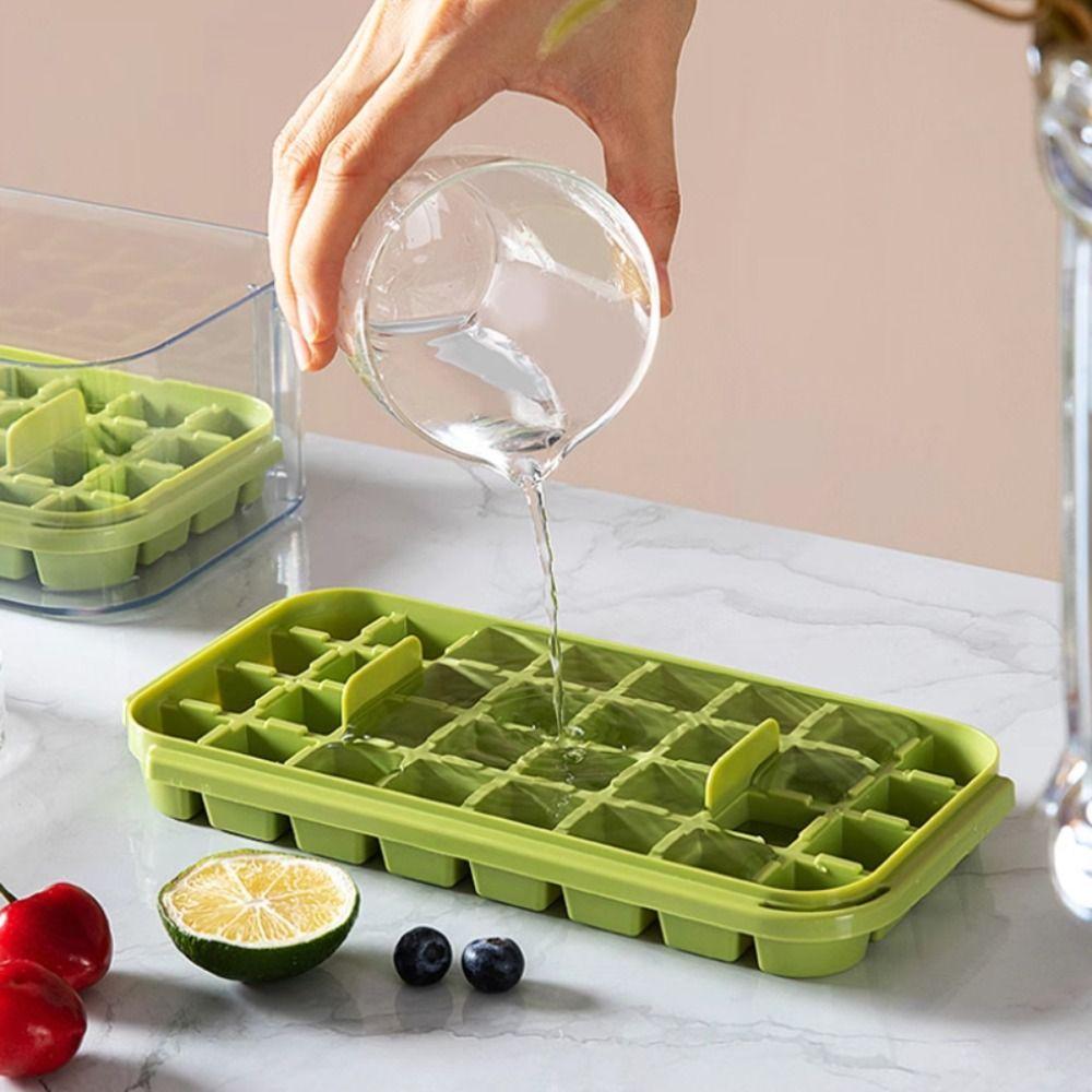 Silicone Ice Cube Mould Box With Lid Ice Mould Tray Cocktail Ice Cube Molds Home