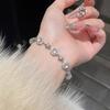 Micro-inlaid Zircon Round Chalcedony Flower Bracelet Light Luxury High-end Sense Fashion Versatile Niche Design Temperament Jewelry Women
