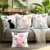 Geometric Cat Cushion Pillowcase Printed Polyester 45X45Cm Throw Pillowcover Decorative Sofa Cushion Pillowslip Home Decor