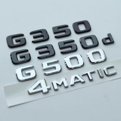 HXA4 2017 Flat Font Letters G350 G500 G350d 4matic ABS Car Emblem for G Class W463 Trunk Nameplate Logo Sticker Black Chrome