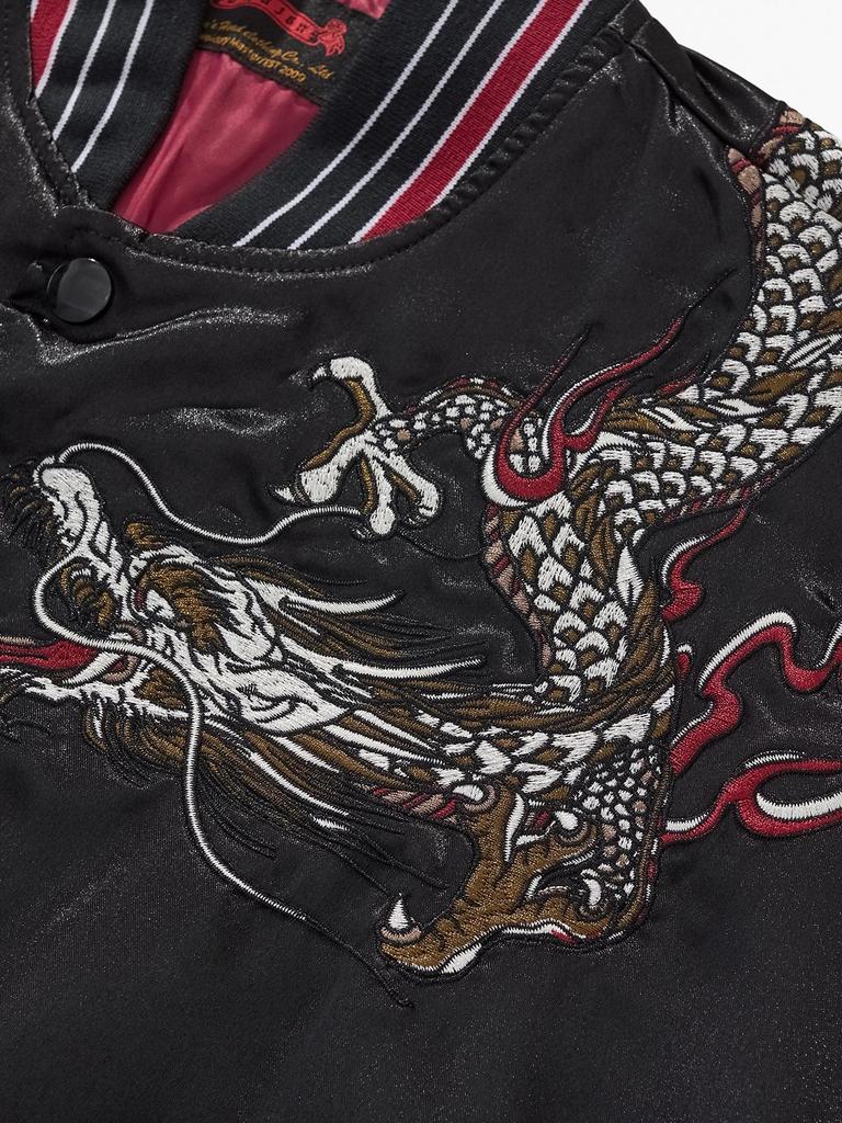 Huaxia Junpin Men's Chinese Embroidery Dragon Baseball Jacket A091