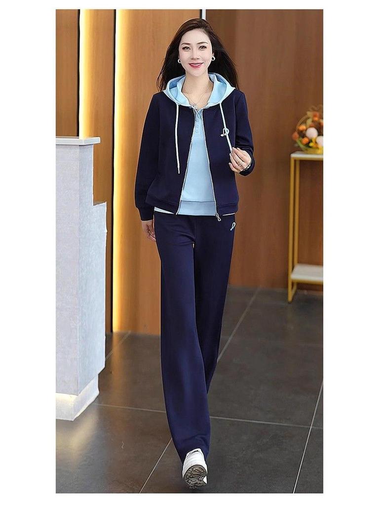 Neues Frühling-Herbst Schlankmachendes Zweiteiliges Kapuzensweatshirt Jacke - Lässiges Modisches Sportset
