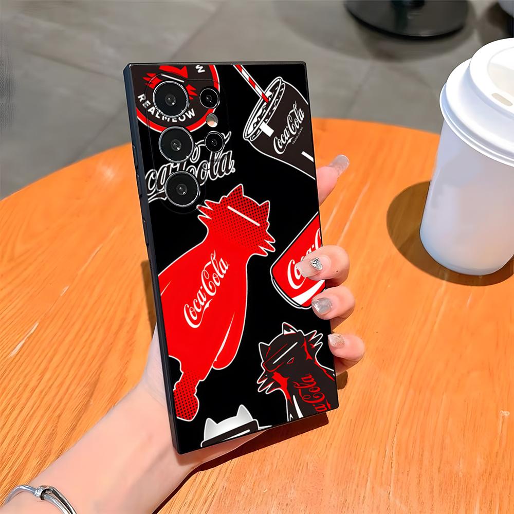 

C-Coca-Fashion Cola Phone Case For Samsung S26 S25 Ultra S24 S23 Fe S22 S20 S21 Plus A54 A34 A53 A16 Back Cover Samsung s26Plus