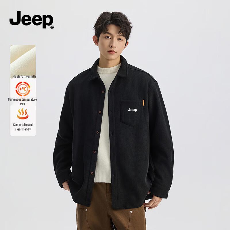 JEEP Men s American Retro Fleece-Lined Shirt Jacket 2XL