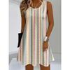Large Size Women's Dress Summer 3D Printed O Neck Sleeveless Fashion Elegant Casual Comfortable Dresses