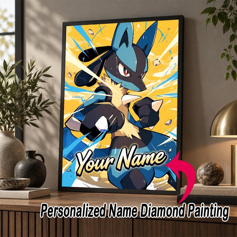 Personalized Greninja Diamond Art Custom Name 5D Diamond Painting Full Drill DIY Craft