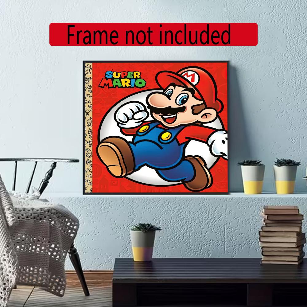 Mario 5D Diy Diamond Painting Round Diamond Mosaic Suitable For Beginners Diamond Painting Rhinestones Gift Frameless