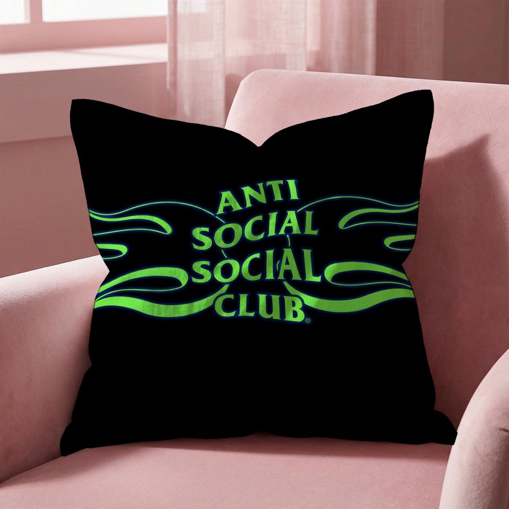 A-Anti Social Social Club Cushion Cover Multi-Scene Pillow Cover for Home & Car - Reversible, Soft & Durable for Daily Use