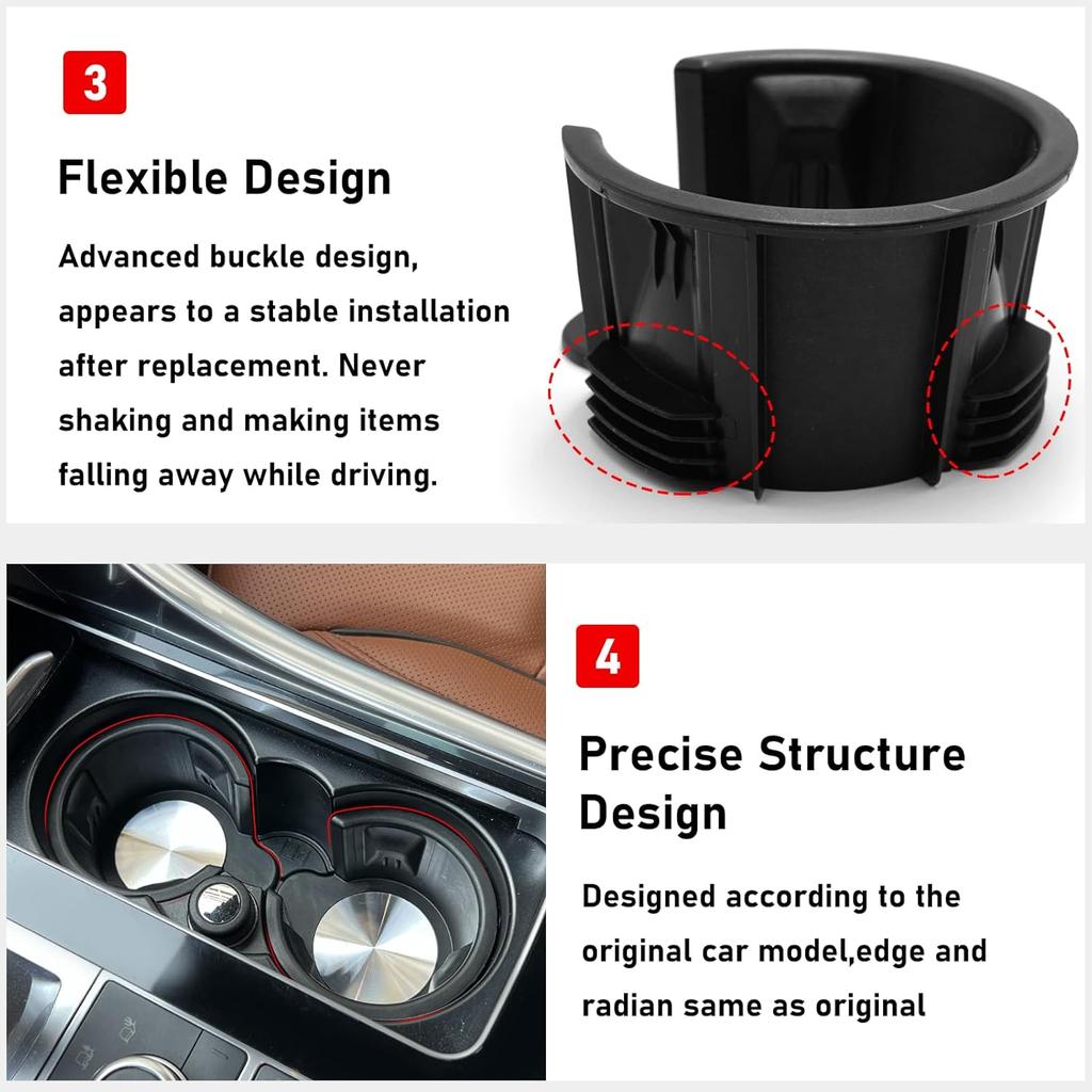 TTCR-II Compatible With Range Rover Cup Holder Replacement 2 Pcs, For Range Rover Center Console Cup Holder 2010-2017, For Discovery 3 Console Bottle