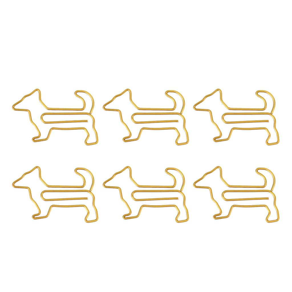 100pcs Dog Shape Paper Clips Crtively Cute Plated Metal Bookmark Paper Clips for Students Stationery