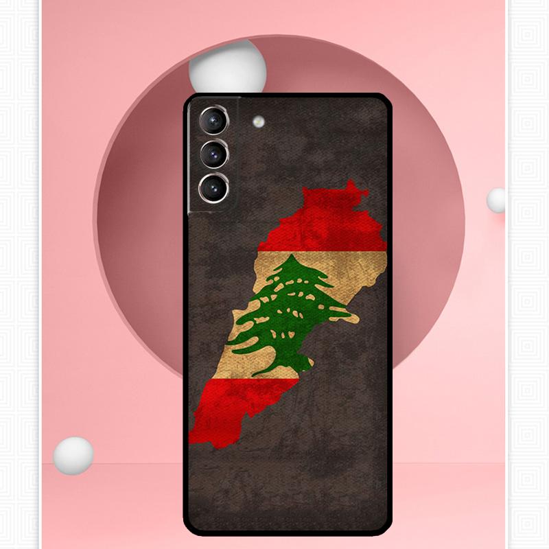 Lebanon Flag Map Case For Samsung Galaxy S24 S23 Ultra S22 S20 FE S21 FE Note 10 20 S8 S9 S10 Plus Cover