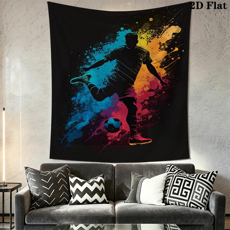 Soccer Art Pattern Home Decor Tapestry, Wall Hanging, Decorative RV Wall Cloth.MGT0918156