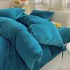 Einfarbiges Milchvelours Waffelfleece 4-teiliges Bettwäsche-Set