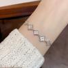 Micro-Set Zirconia Shell Temperament Adjustable Pull-Out Bracelet Female Niche Light Luxury Design Sense Four-Leaf Clover Bracelet Hand Jewellery