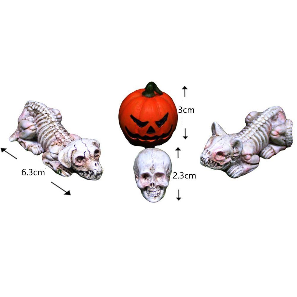 Pumpkin Skeleton Cat Halloween Skeleton Figurine Mini Pumpkin Ornament  Ghost Festival