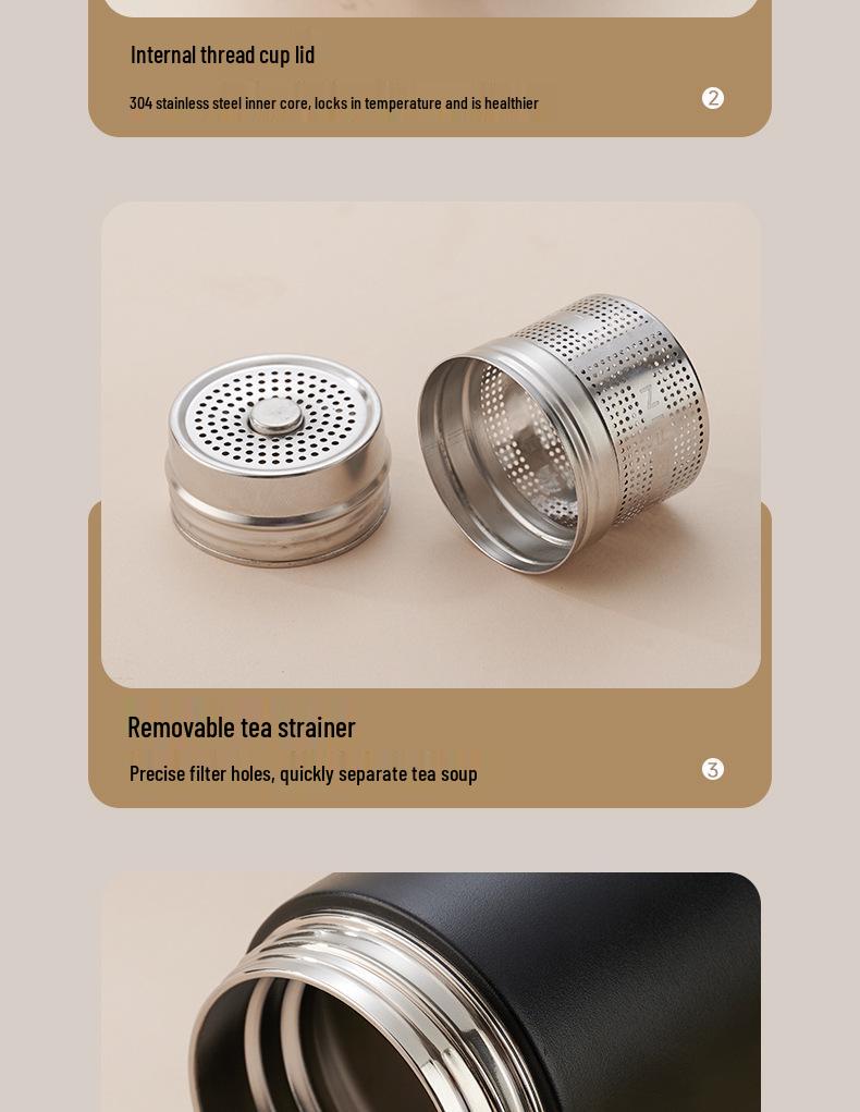 316 Stainless Steel Insulated Magnetic Bubble Tea Cup - High-Grade, Large Capacity Business Gift