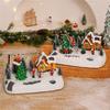 Resin Christmas Music Box With Duals Light Sound Functions Easy To Display Desktop Decoration Party Supplies
