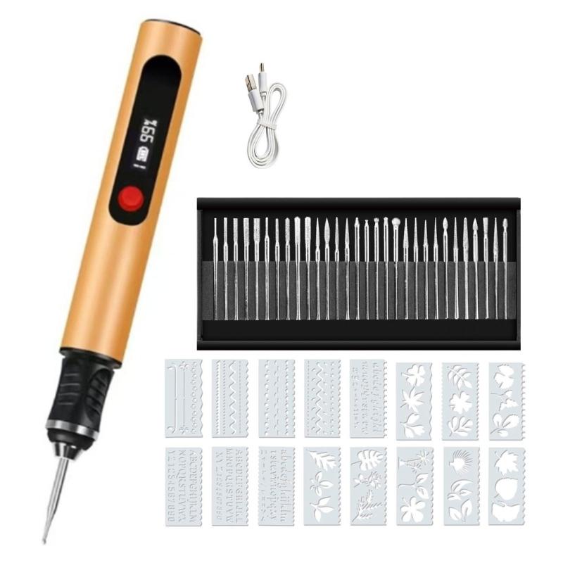 Portable Engraving Pen Featurings High Power Motor Adjustable Gear for Detailed Works On Multiple Materials
