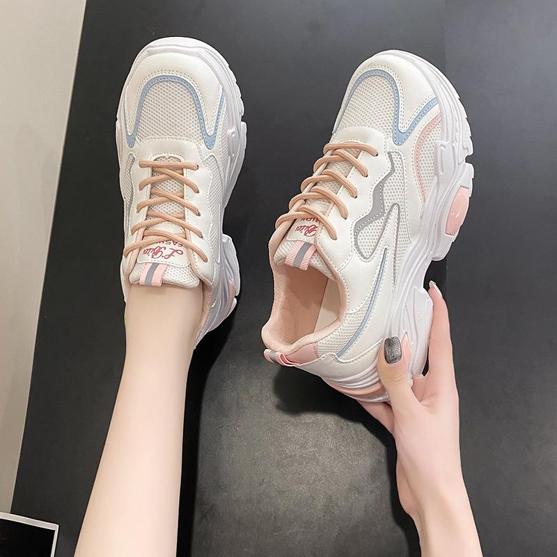 Daddy shoes women's 2025 summer new muffin platform Internet celebrity mesh shoes fashion casual sports breathable single shoes