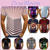 Herren T-Shirts mit 3D-Vortex-Psychedelic-Print, weich, atmungsaktiv, Kurzarm