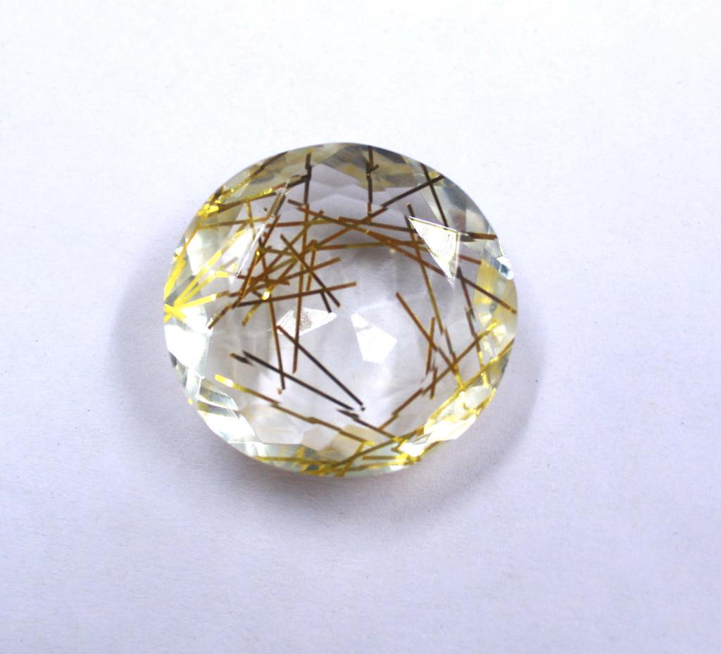 55-65 Carat Round Shape Certified Green Quartz Lab Created Brazil Certified Gemstone SN379