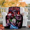 Horror Clown Circus Flannel Blanket Soft Warm All-Season Throw, Design for Camping, Car Travel, Hiking Sofa, Bed, Office Perfect Gift for Parties