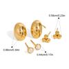 Yori 3pcs/Set Stainless Steel Statement Geometry Stud Earrings Rust Proof Metal 18K PVD Plated Trendy Daily Jewelry Bijoux