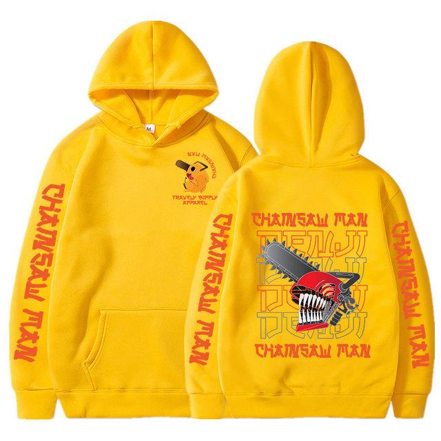 Anime Chainsaw Man Denji Pochita Hoodies Cartoon Bedruckte Herren Pullover Manga Grafik Sweatshirts Lange Ärmel Mit Kapuze Gothic Streetwear
