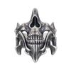 Retro Silver Black Skull Rings Sophisticated Silver Black Skull Rings Vintage Cool Punk Gothic Rings Jewelry