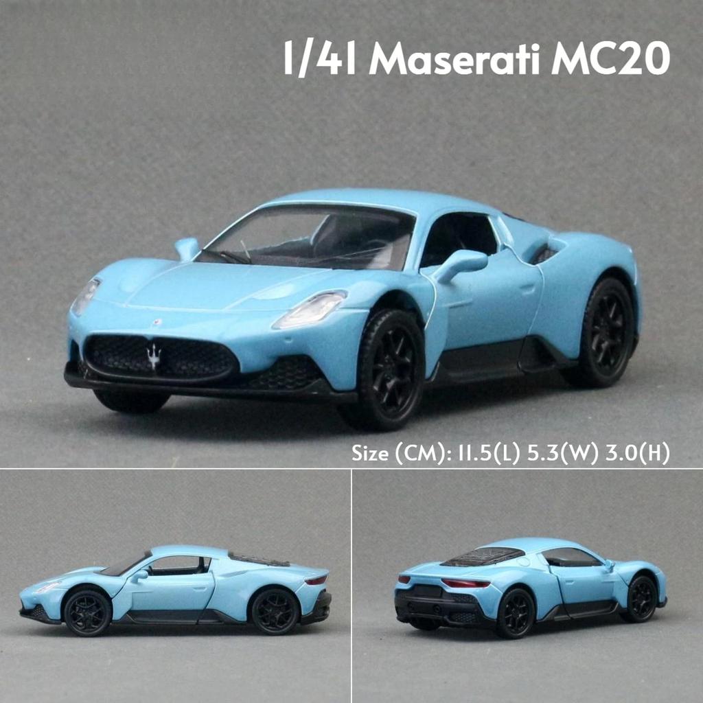Maserati MC20 Super Sport Spielzeugauto im Maßstab 1:41 für Kinder, MSZ Diecast Metall Miniatur Rückziehauto Sammlerstück Geschenkbox