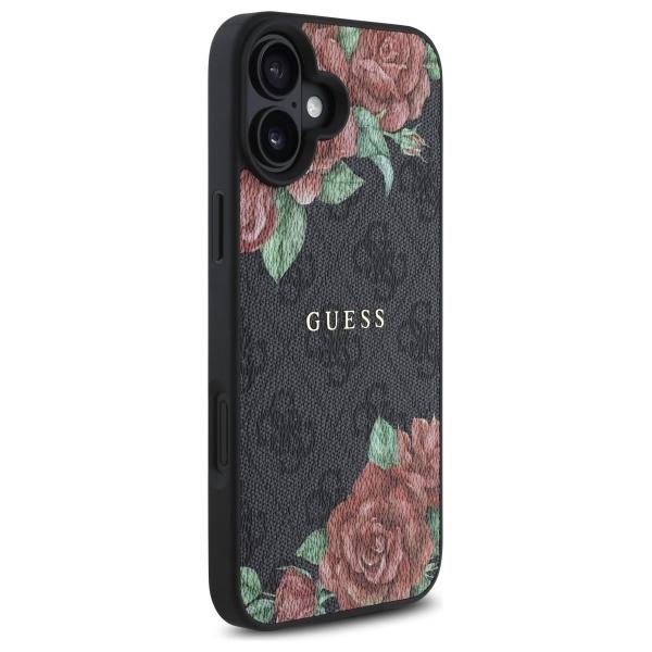 Guess Guhmp16Sp4Ropemck Iphone 16 6.1   Czarny/Black Hardcase 4G Flowers Print Magsafe